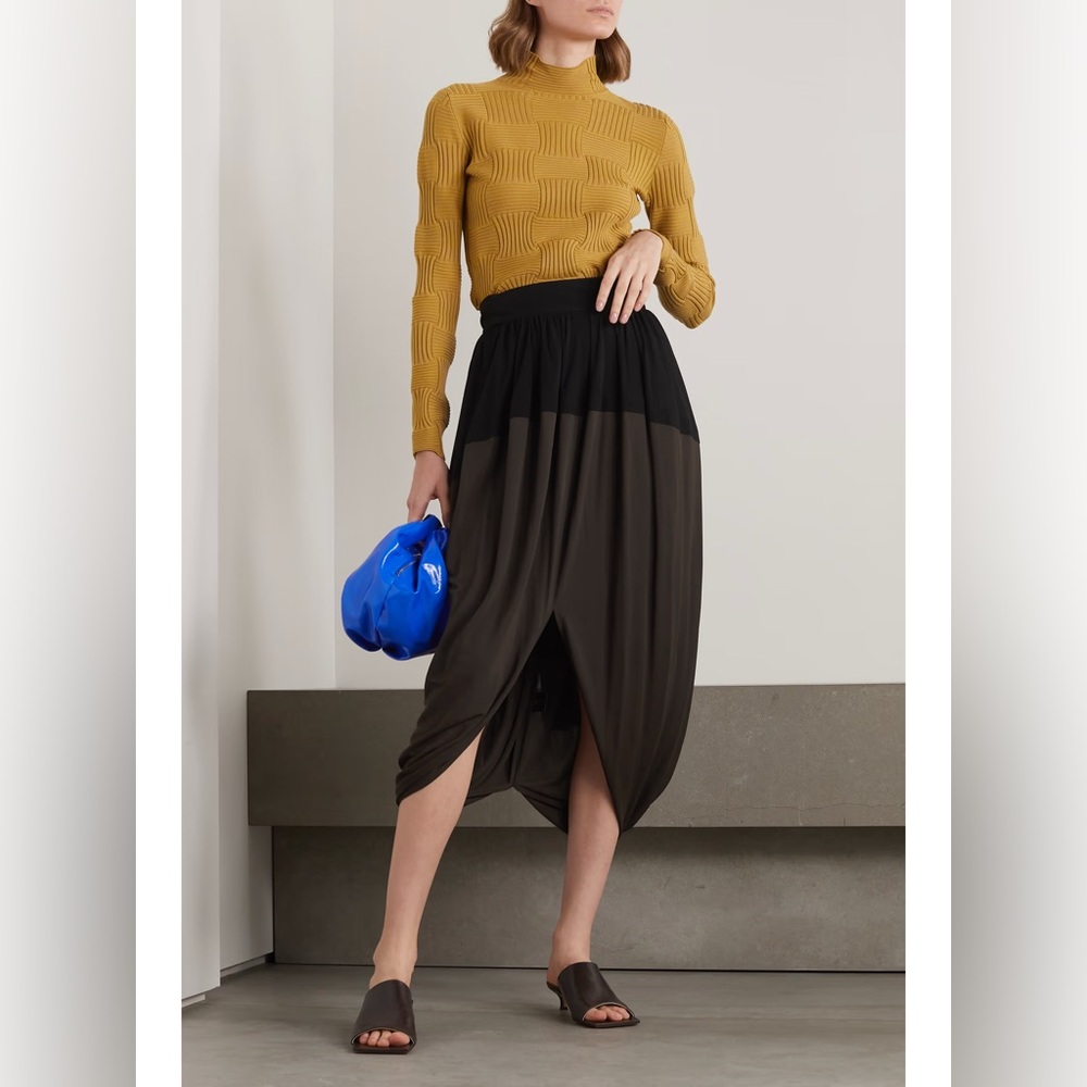 Proenza Schouler Gathered two-tone voile midi skirt - Picture 8 of 9